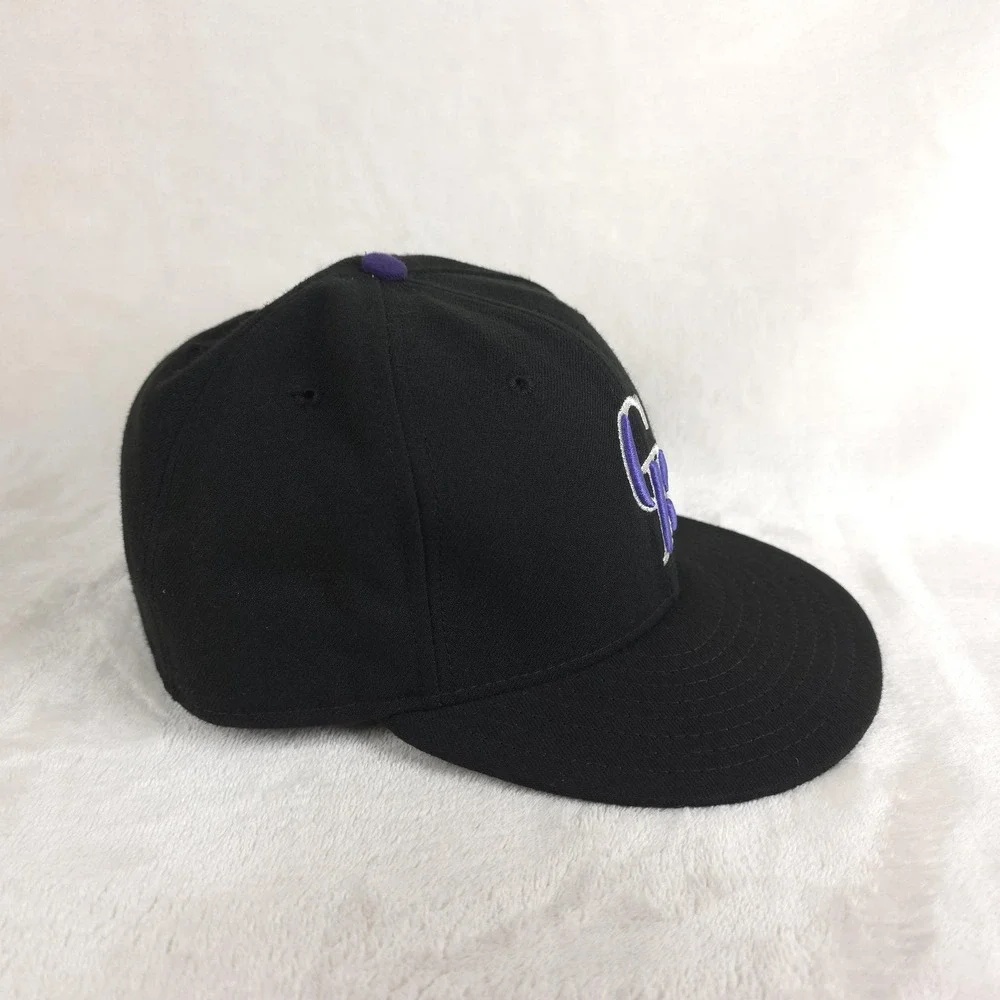 Colorado Rockies Hat On Field Players Cap Mens 7 5/8 Black MLB Baseball USA Made